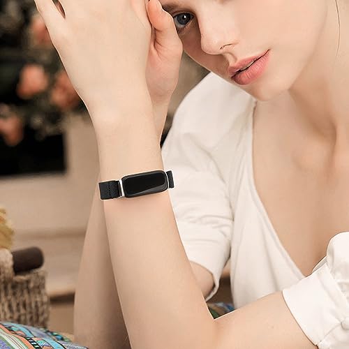 Elastic Bands for Fitbit Inspire 3 - Soft Adjustable Nylon Loop - Black