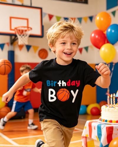 Birthday Boy Shirt for Toddler - Basketball 4T Short Sleeve Tee