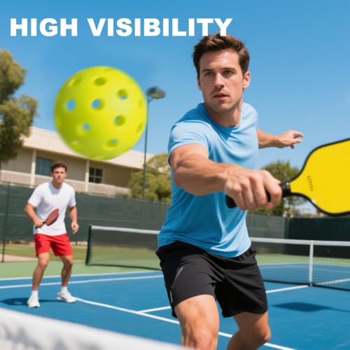4 Pack Outdoor Pickleball Balls - 40 Hole High-Visibility TPE with Mesh Bag