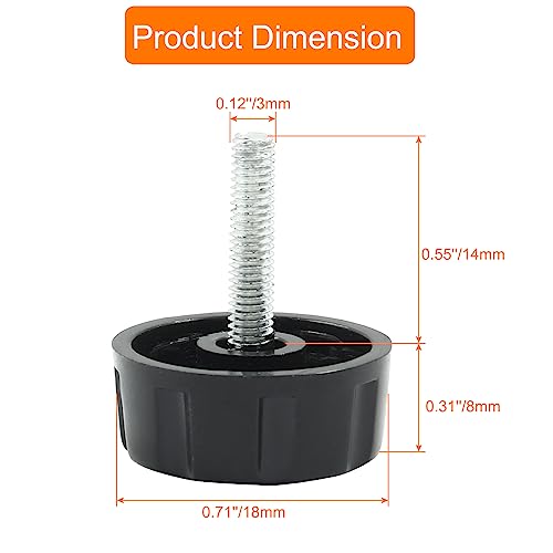 Fishing Reel Handle Screw Caps - 5 Pcs Black Replacement Knobs