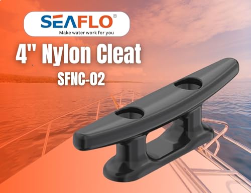 4-Inch Nylon Boat Dock Cleat - Corrosion Resistant Marine Hardware, 2-Pack