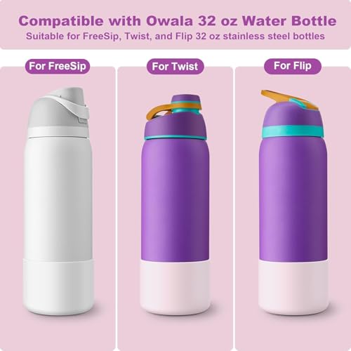 Silicone Water Bottle Boot - 2PCS Anti-Slip Protective Sleeves for Owala 24oz, 32oz, 40oz