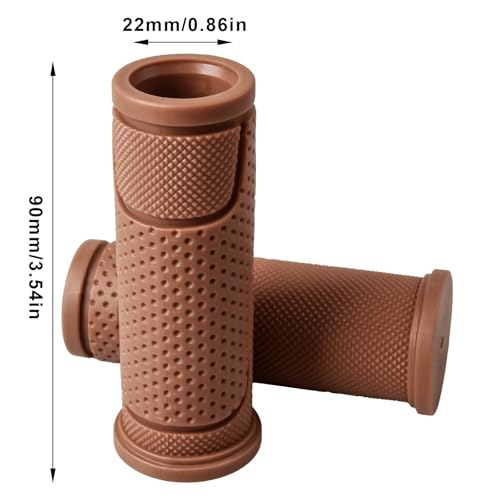Kids Bike Handlebar Grips - Non-Slip TPR - Brown