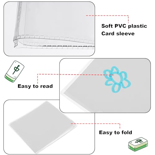 RattanView 8 Pcs Mahjong Card Sleeves Holder Transparent 6 1/8" x 4 3/4"