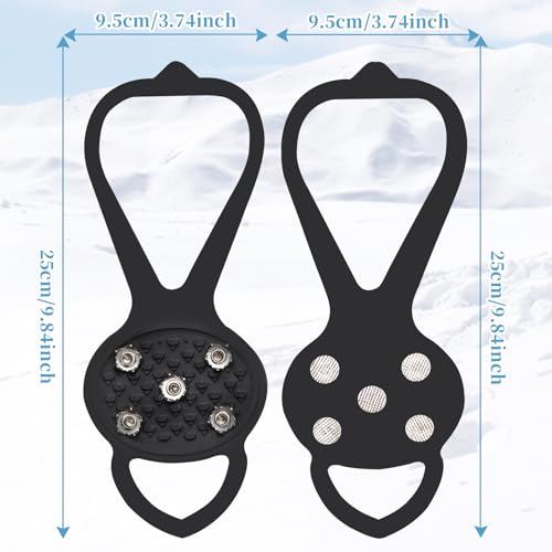 Ice Grippers Traction Cleats for Shoes - Black, 2 Pairs