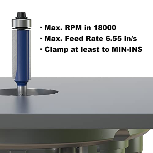 FivePears Flush Trim Router Bits 1/4 Inch Shank, 1/4 Inch Cutting Diameter, 3/4 Inch Cutting Height, Bottom Bearing Flush Straight Cut Trim Router Bit for Woodworking.
