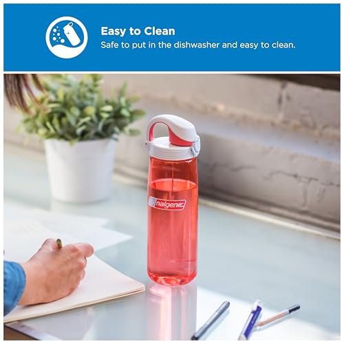 Nalgene 24 oz On The Fly Lock-Top Water Bottle - Clear with Black