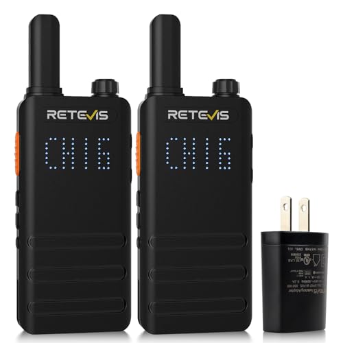 Retevis B3H Compact Walkie Talkies with Shatterproof Hidden Display, 2 Pack, FCC Certified, Ultra-Light, Long Battery Life