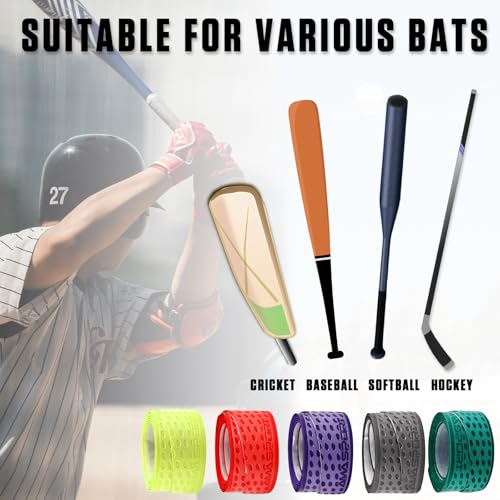 Non-Slip Baseball Bat Grip Tape - Optic Yellow, 1.1mm Thickness