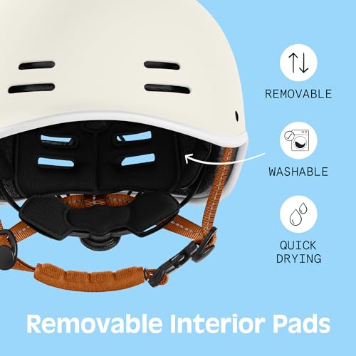 Adult Bike Helmet - Adjustable Dial, Matte Eggshell, Medium 57-59cm