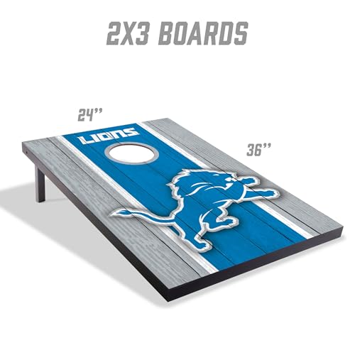 Portable Cornhole Game Set - 2' x 3' with Detroit Lions Logo Bags