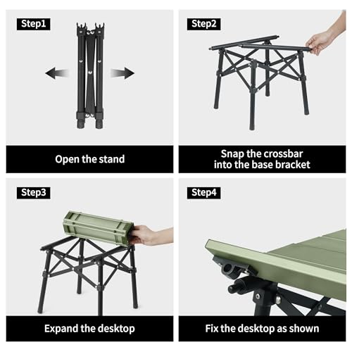 Naturehike Green Portable Camping Table 20.5x14.8 Inch Ultralight Folding Aluminum
