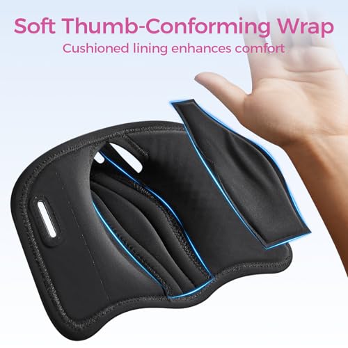 Fulday Thumb Brace Right/Left Hand Spica Splint - Thumb CMC De Quervains Support (Pink/Black, One Size Fits Both Hands, M)