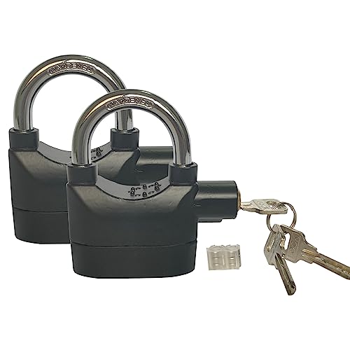 Alarm Lock 110dba Universal Security Alarm Lock System Anti-Theft for Door Motor Bicycle Padlock with 3 Keys (2PCS)