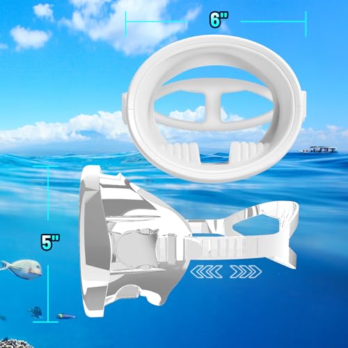 Jwintee White Diving Mask – Tempered Glass Panoramic Scuba Mask for Adults