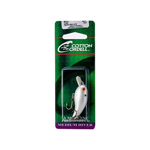 Big O Square-Lip Crankbait Fishing Lure - 2" 1/4 oz Pearl Red Eye