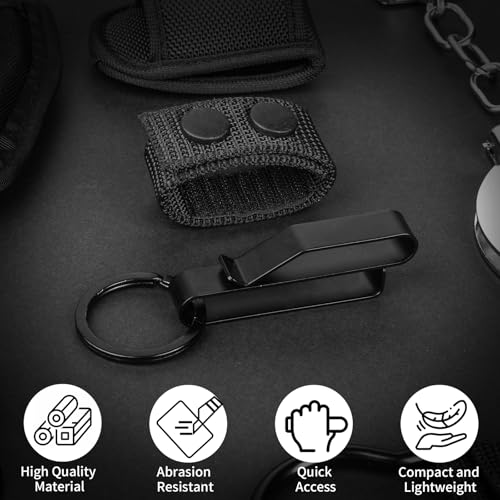 5-Piece Duty Belt Keeper Set with Stainless Steel Key Clip