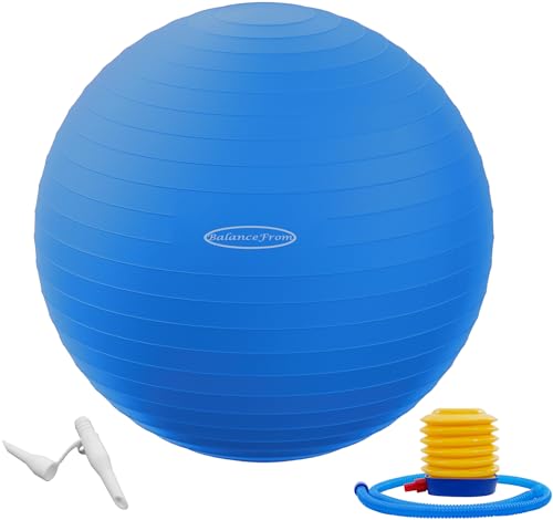 Anti-Burst Exercise Ball - Slip Resistant Yoga & Fitness Ball with Pump