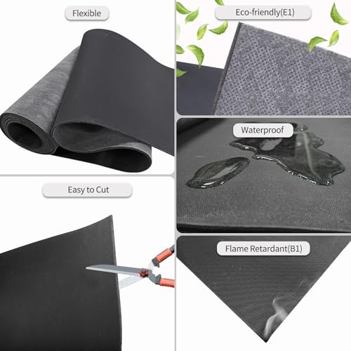 TroyStudio 1' x 8' x 1/8" Mass Loaded Vinyl Soundproof Barrier – 1 lb/ft², Black