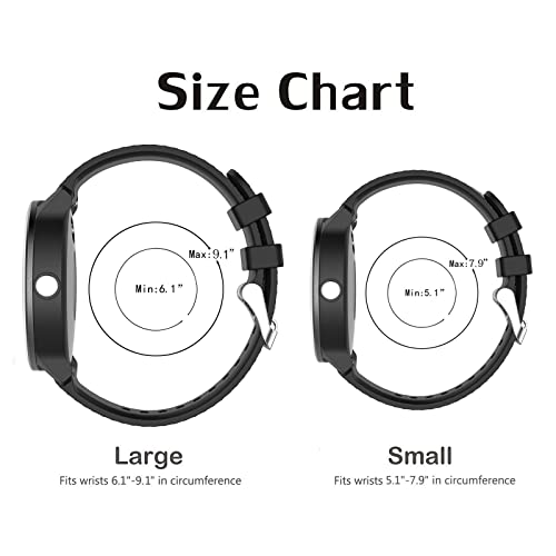 20mm Silicone Replacement Wristband for Garmin Watches - Black, Small