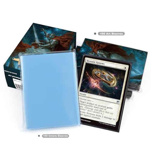 Katomula 100 MTG Card Sleeves with Inner Sleeves - Standard Size, Textured Back, Double Sleeve Protection