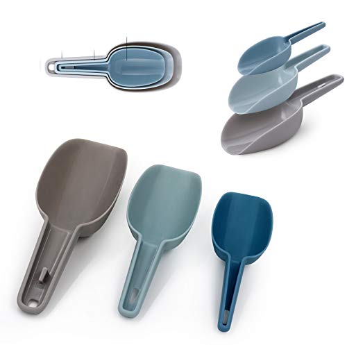 Set of 3 Plastic Scoops for Flour, Ice, Candy & More