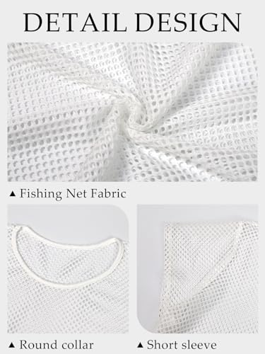 CHICGAL Womens Knit Short Sleeve Cover Up X-Large White Swimsuit Beachwear