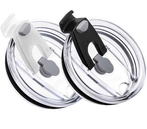 20 oz Tumbler Lids - 2 Pack Spillproof Black & White