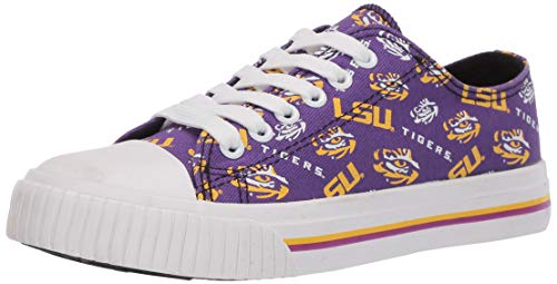 College Team Logo Low Top Canvas Sneakers - LSU Tigers