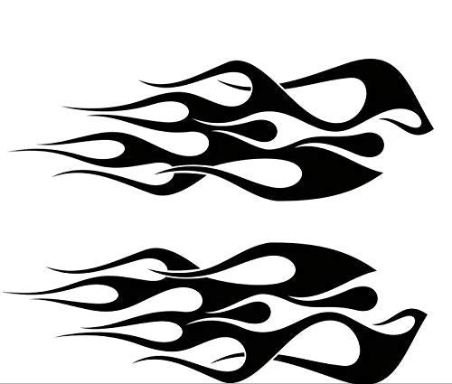 Flame Decal Kit for Golf Cart & UTV - Small Size (DG24-070 Black)