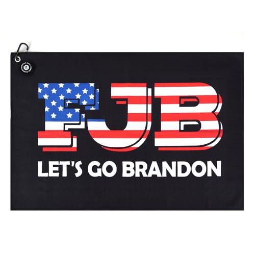 Magnetic Golf Towel - 24x16 Inches, Let's Go Brandon Design