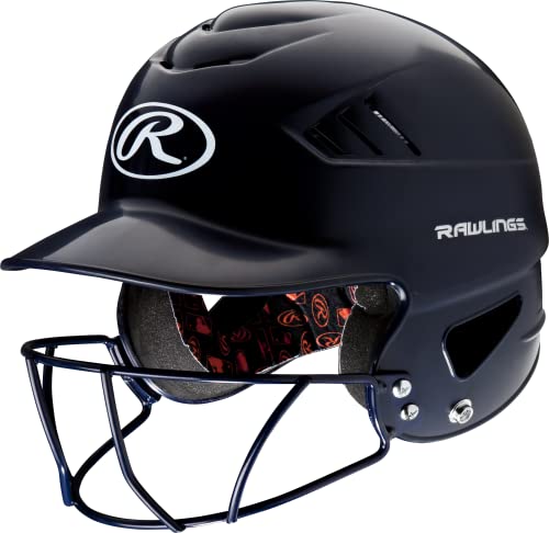 Rawlings Youth Coolflo Batting Helmet with Facemask - Navy, OSFM, Multiple Colors