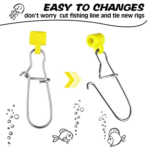 Fishing Line Sinker Slides with Duo Lock Clip - Yellow, 4.3 cm, 50 pcs