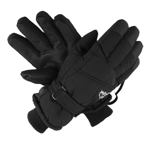 Windproof Thermal Ski Gloves for Women - Black Touchscreen