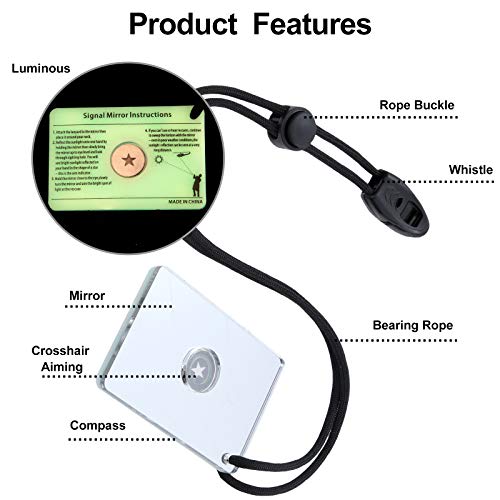 Survival Signal Mirror Set - Lightweight Reflective Emergency Tool