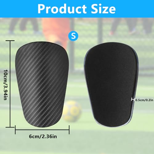 Mini Soccer Shin Guards - Lightweight Protective Pads for Youth & Adults - Black
