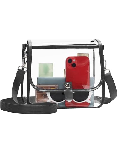 Stadium Approved Clear Bag - Black Clear Purse for Events