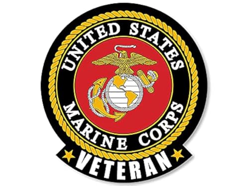 Marine Corps Veteran Tab Sticker - 3 Inch Vinyl Decal