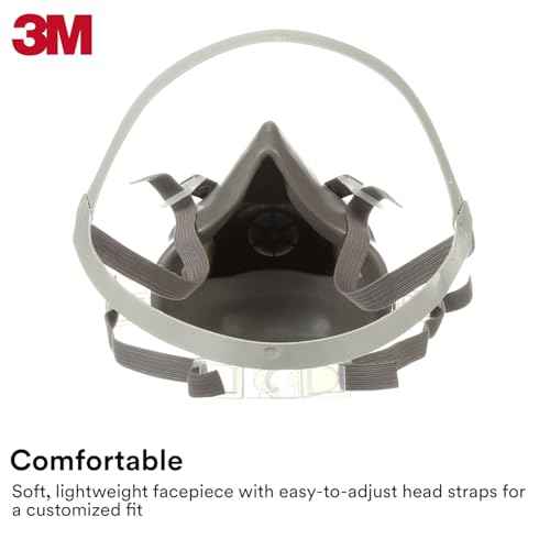 3M 6300 Large Face Piece For 6000 Series, Black/Grey