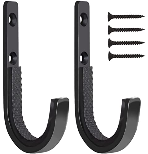 Gun Rack Wall Mount Hooks - 1 Pair Black for Rifles & Shotguns