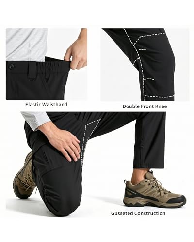 HOMUG Men's Tactical Work Pants 32W x 34L Black Construction Gear