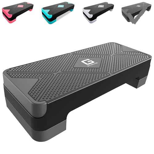 Adjustable Aerobic Stepper with 2 Risers - Dark Gray