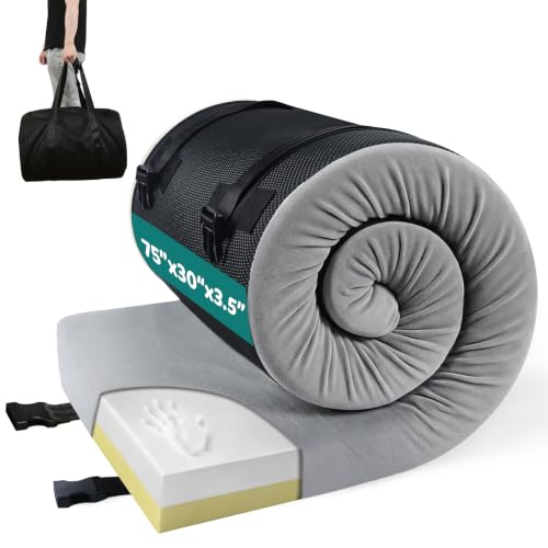 Selectico Extra Thick Supportive Foam Camping Mattress 75x30in with Travel Bag