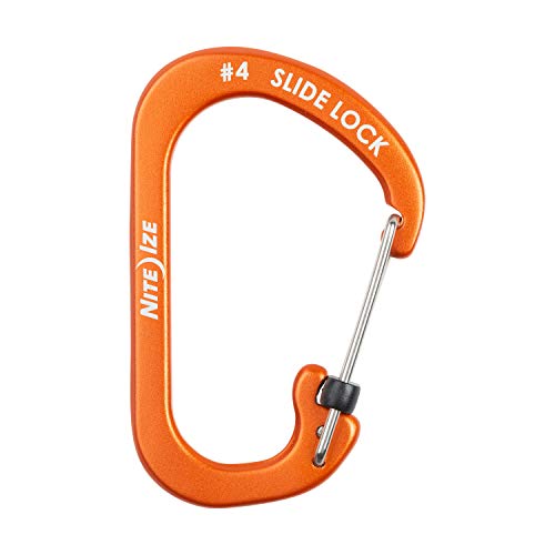 SlideLock Carabiner - Aluminum, Durable Design - Orange