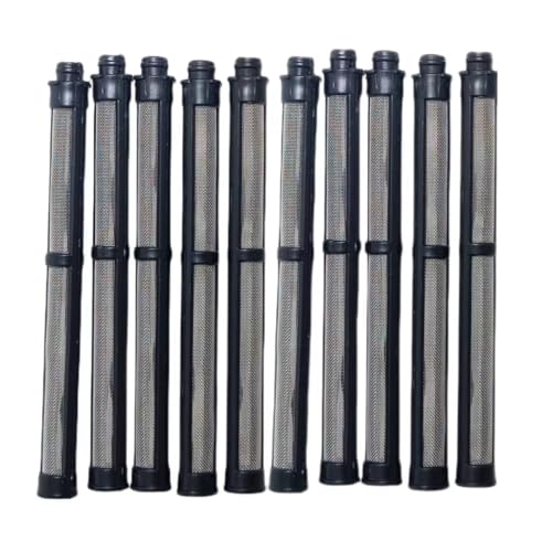 10PCS Stainless Steel Airless Spray Gun Filter 287032 ? 60 Mesh Compatible with Graco Contractor II & FTx II ? Anti-Clog Latex/Paint Filtration (Black)