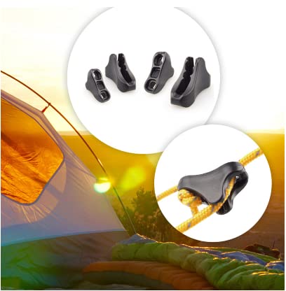 12-Pack Ultralight Guyline Tensioners - Black Small (1-2.5mm)