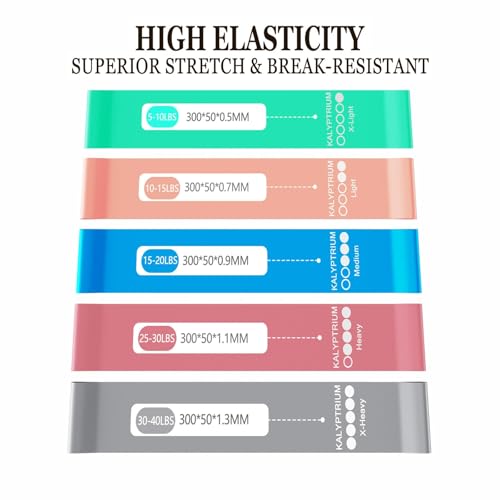 5-Level Resistance Bands Set for Home Fitness - 5 Colors