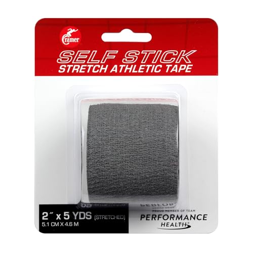 Cohesive Stretch Tape - 2" x 5 Yards, Grey Self-Adhesive Wrap for Athletes
