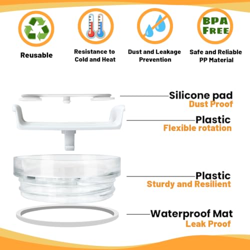 30 oz Spill-Proof Replacement Lid for Tumblers - Clear White