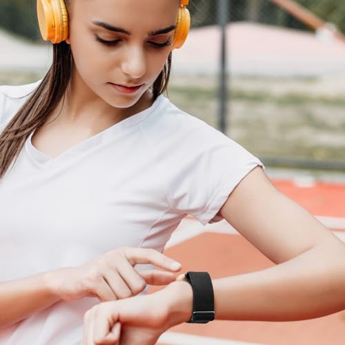 Adjustable Elastic Bands for Fitbit Versa 2 - Black & Leopard, 2-Pack